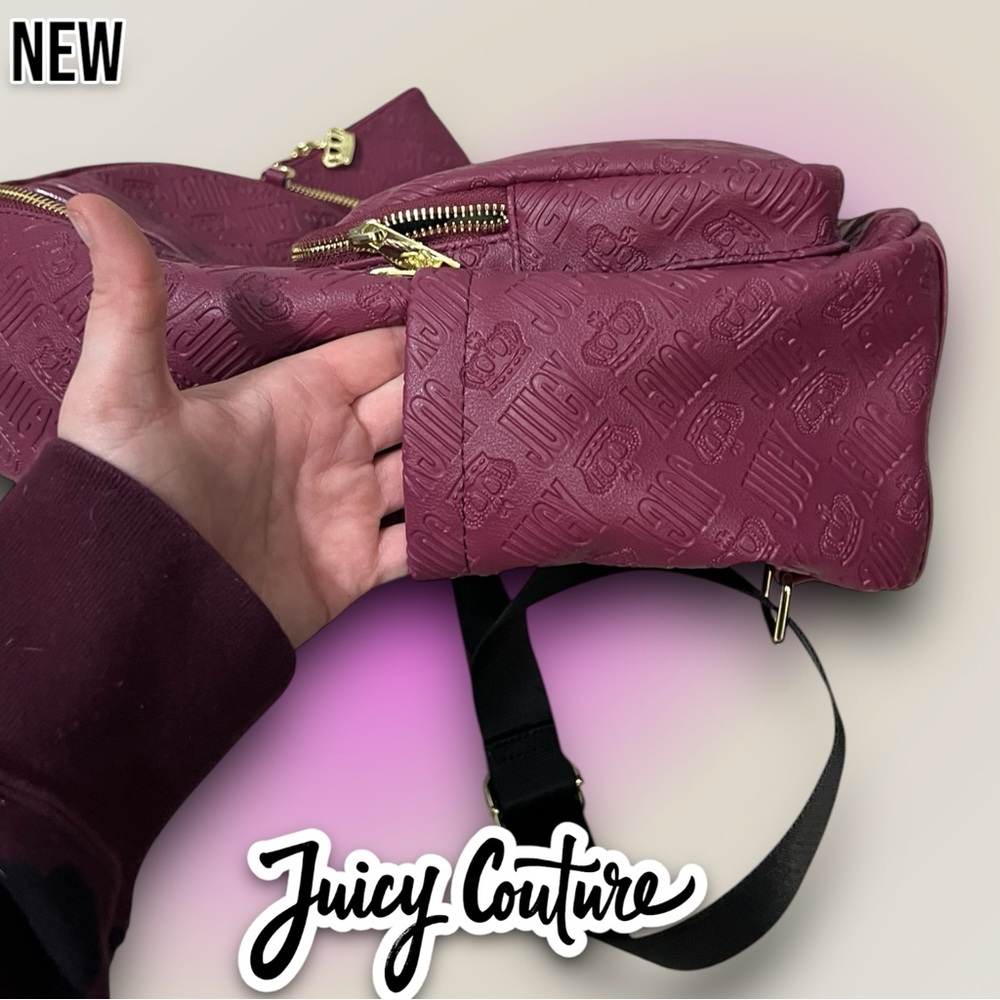 New NWT Juicy Couture Logo design Royal Sports Backpack Book bag with coin pouch - Picture 6 of 11